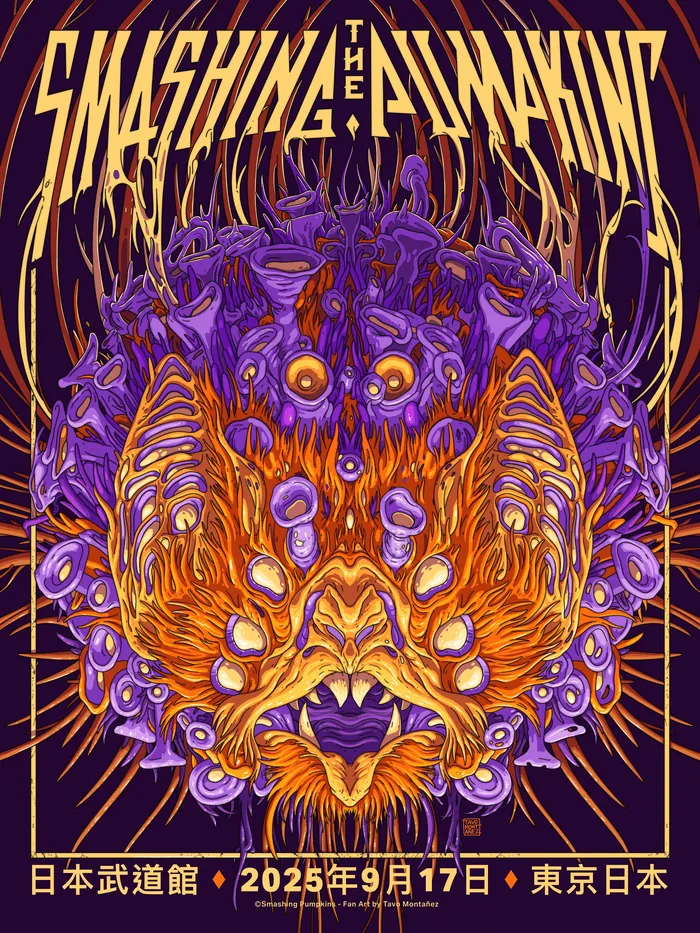 Psychedelic fanart poster of The Smashing Pumpkins gig in Tokyo 2025