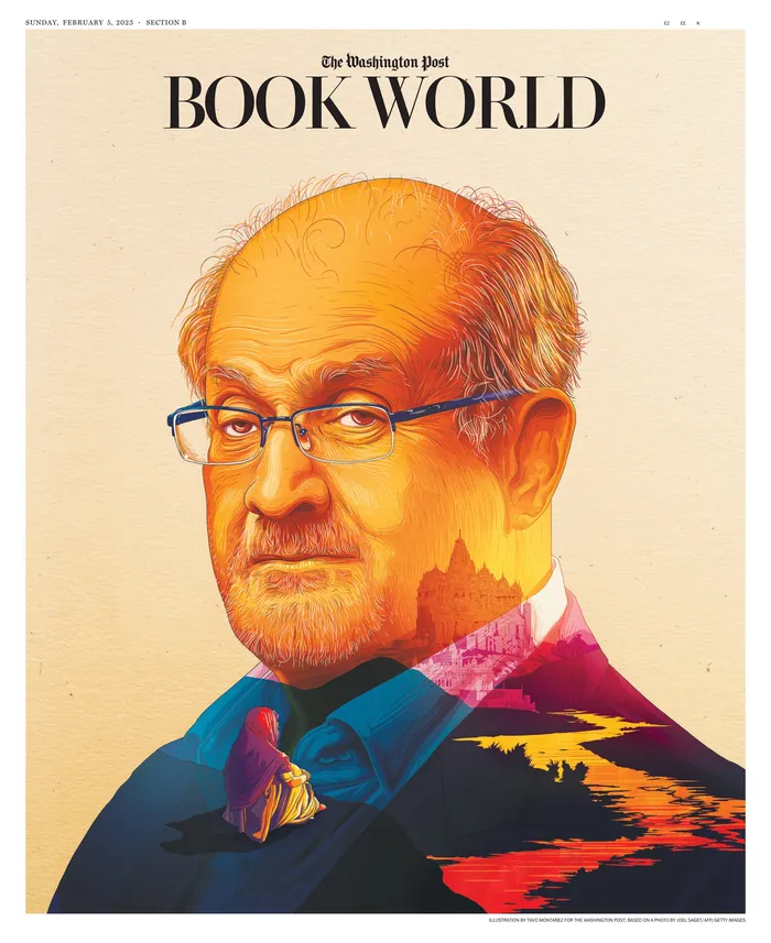 Salman Rushdie portrait for Book World section The Washington Post