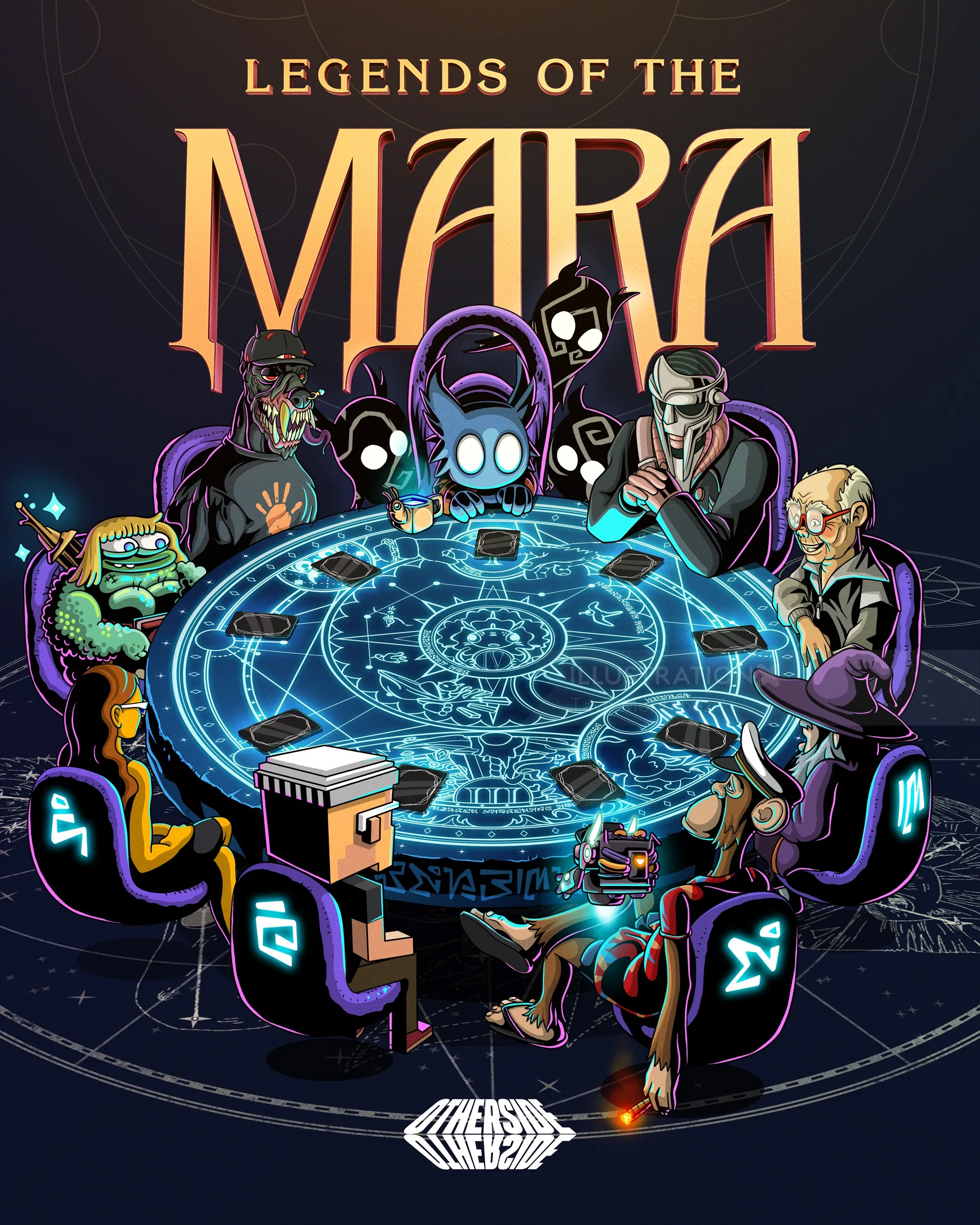 Game cover showing characters around a glowing mystical table