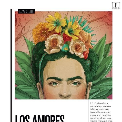 Editorial artwork for Frida Kahlo article in Aire magazine