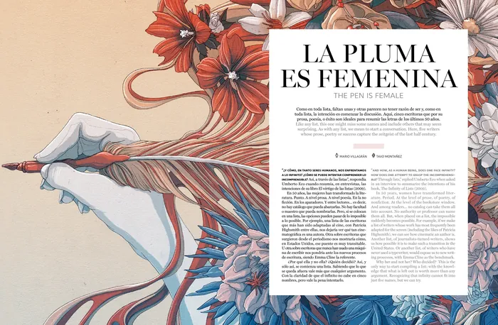 Article about five writers by Mario Villagrán in Accent magazine