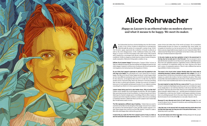 Alice Rohrwacher portrait for Little White Lies issue 79