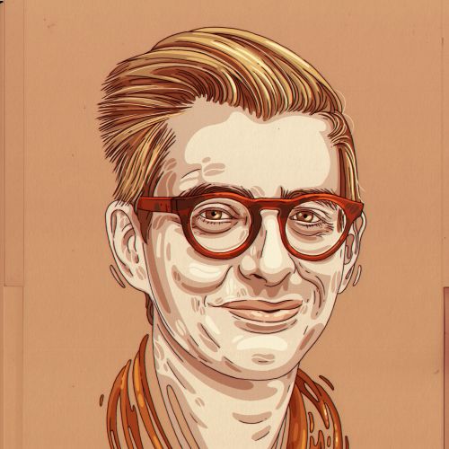 Portrait illustration of James Hoffmann by Tavo Montanez