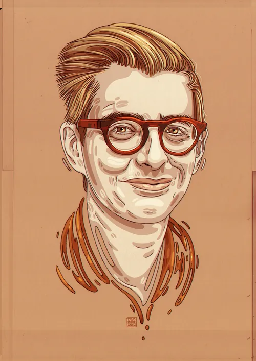 Portrait illustration of James Hoffmann by Tavo Montanez