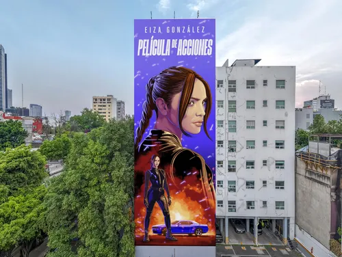 Tavo Montanez mural for Bitso featuring Eiza González