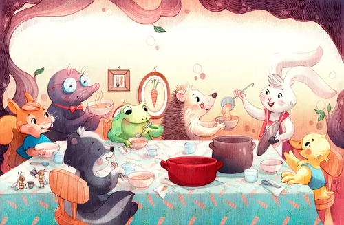 Gestaltung des Geschichtenbuchs „Cecilio E La Carota Magica“.