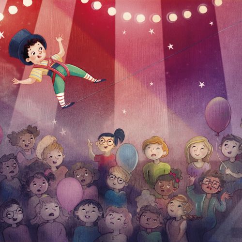 Circus player illustration for children's book