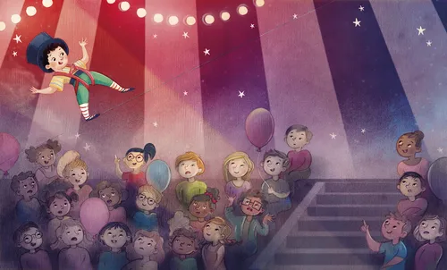 Illustration eines Zirkusartisten für ein Kinderbuch