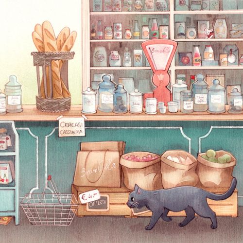 mouse, cat, grocery store, food packaging
