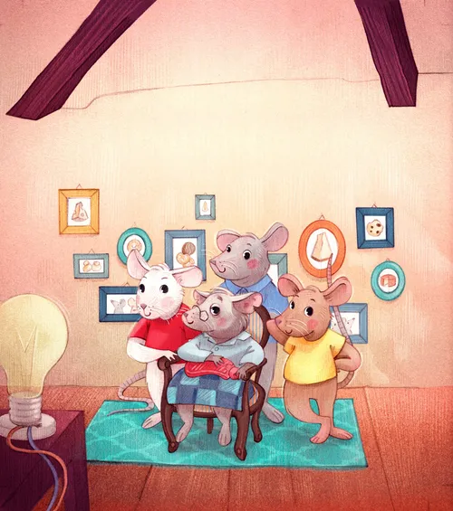 Anthropomorphe Illustration für das Buch „L’eredità di Topone“.
