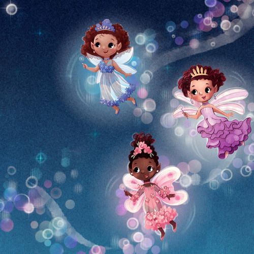 Illustration of three fairies for picture book