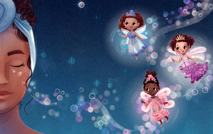 Illustration of three fairies for picture book