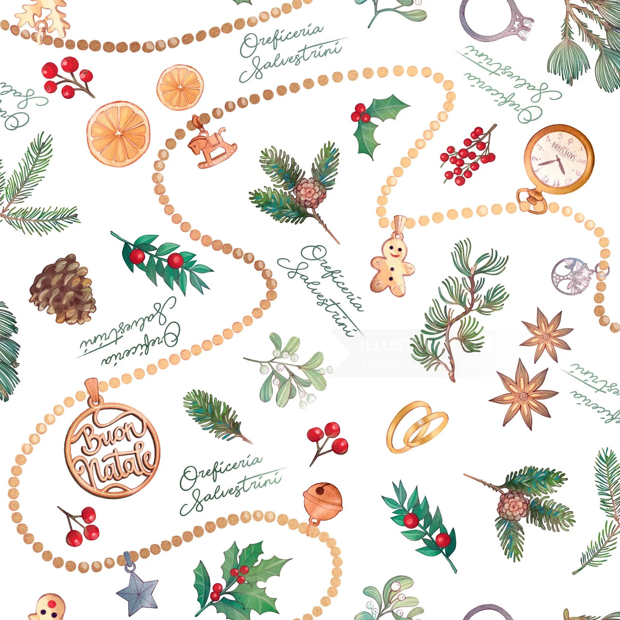 pattern, christmas, wrapping paper, decorative, fir tree, hollyhock, jewelry, precious, sparkling, C