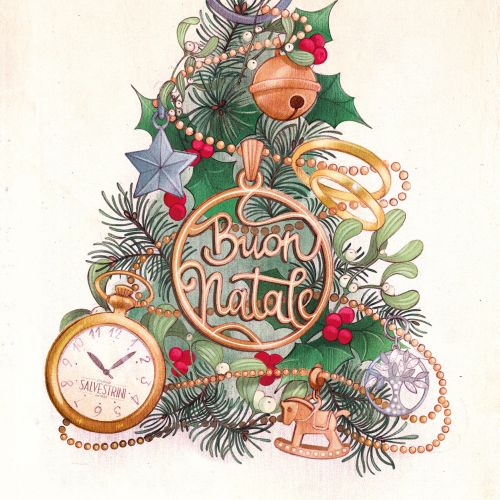 Jewelry, Christmas, holiday, decorative, post card, greetings, vintage, Christmas tree, gifts