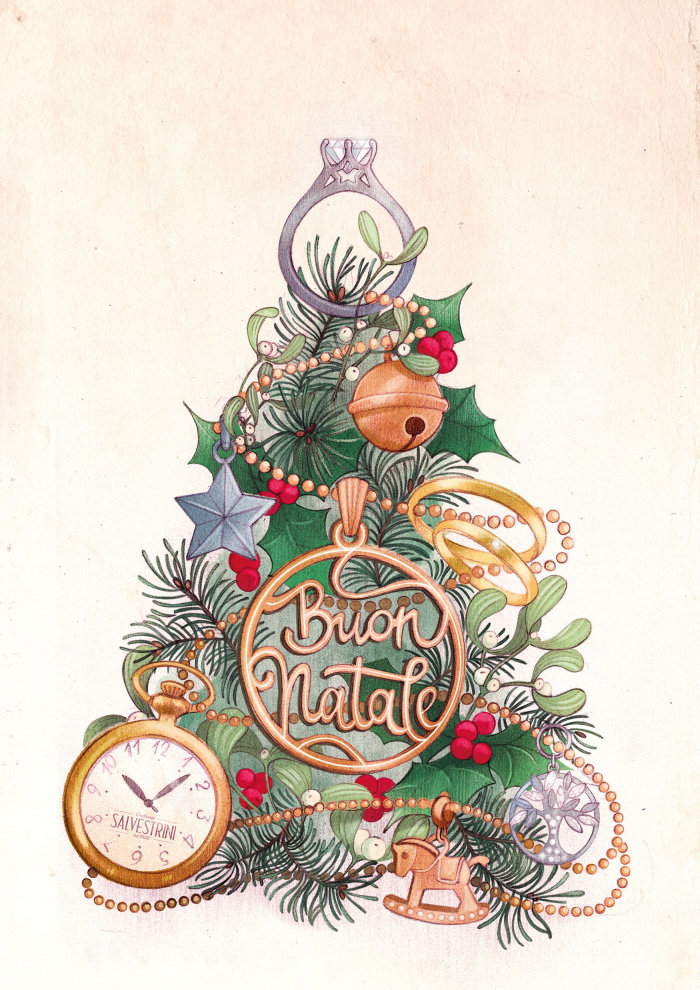Bijoux, Noël, vacances, décoratif, carte postale, salutations, vintage, sapin de Noël, cadeaux
