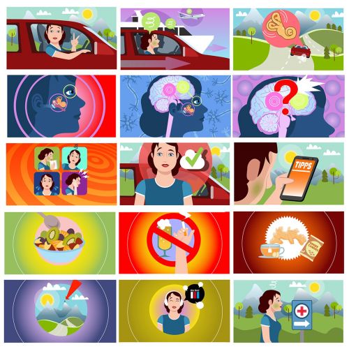 Series of images depicting brain health and memory improvement tips