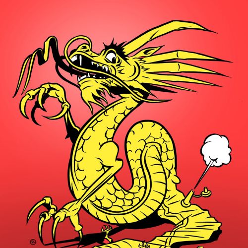 Graphic Golden Dragon
