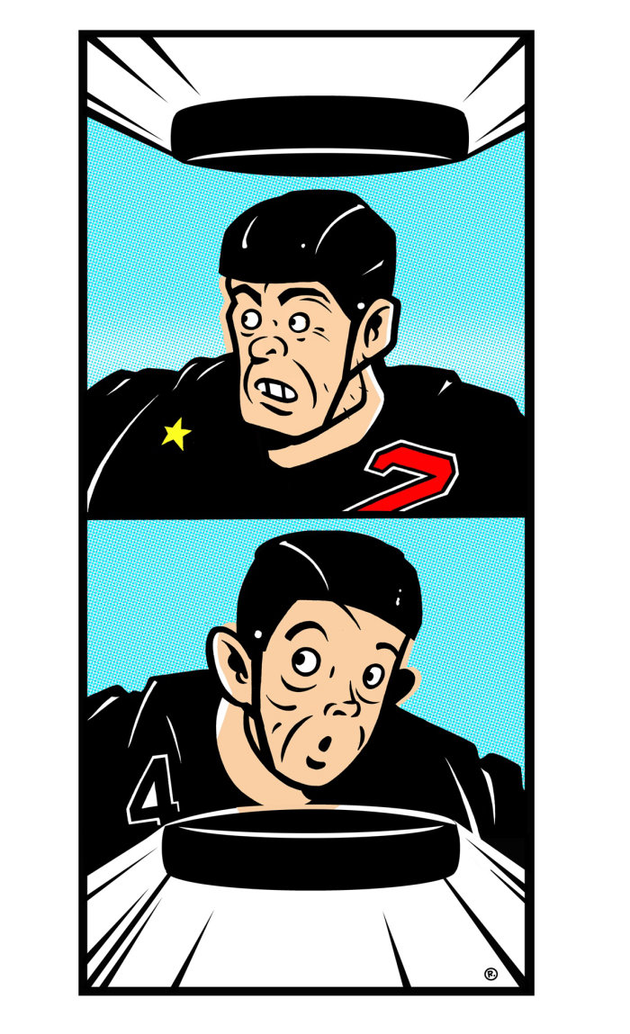 Collage de joueur de hockey sur glace