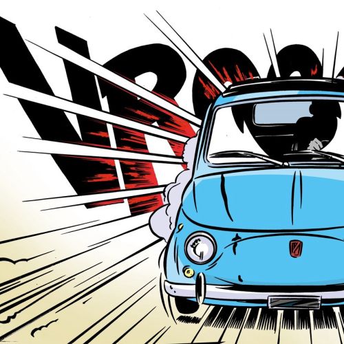 Fast car in motion illustration by Thilo Rothacker