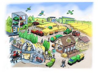 Ilustración suelta del mercado agrícola
