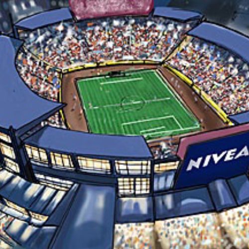 sports Architecture, Stadium with full people, tennis court