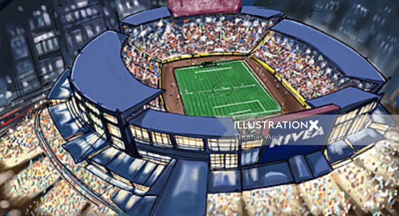 スポーツ建築、満員のスタジアム、テニスコート