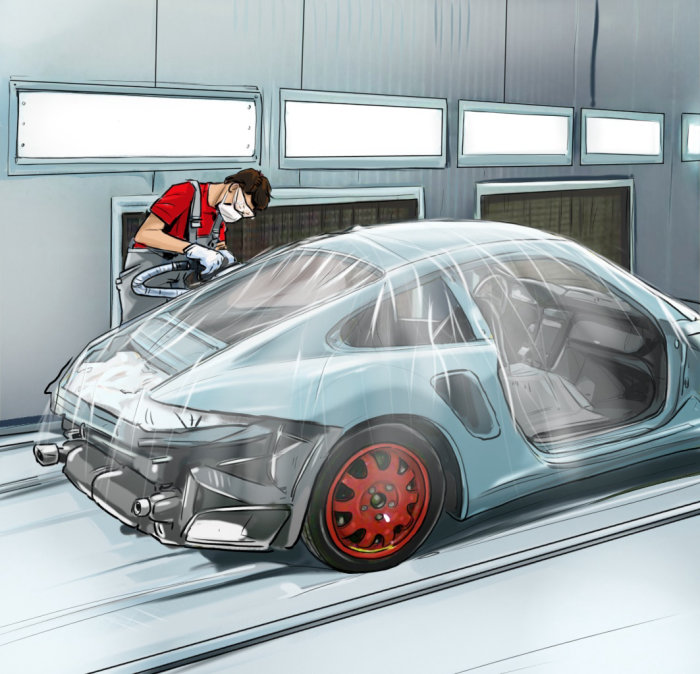 Teachnical storyboard of car repairing
