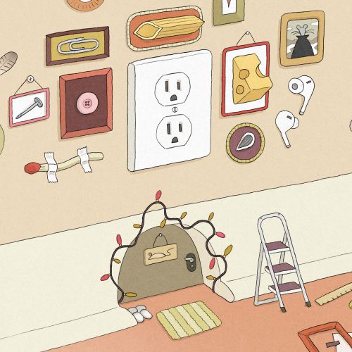 Editorial artwork for DIY home decor gallery wall project