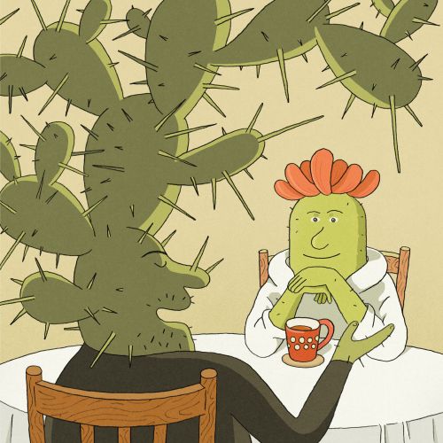 Metaphorical illustration about conflict and communication