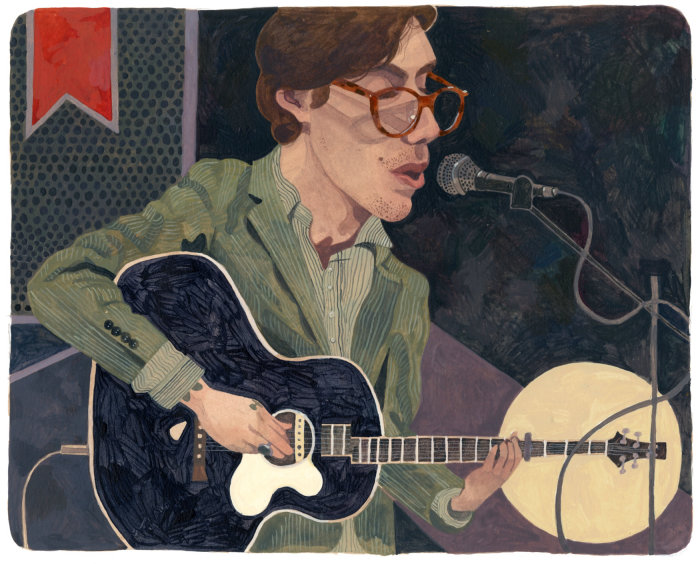 Contemporary portrait of American singer-songwriter, Justin Townes Earle