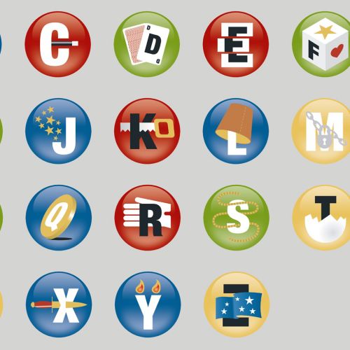 Icons illustration of alphabets