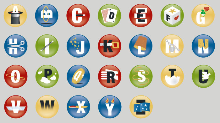 Ilustração de ícones de alfabetos
