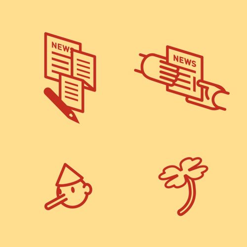 Icon illustration of searching news