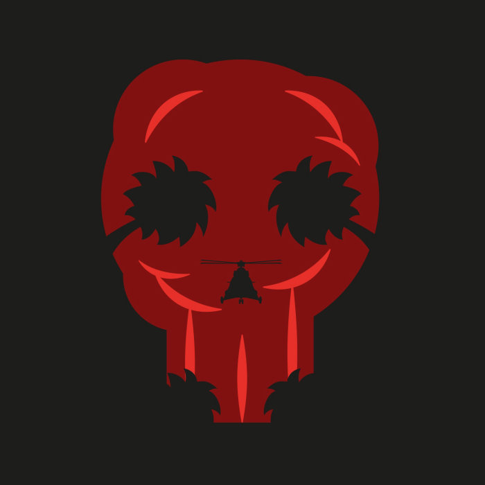 Vector illustration of red ghost 