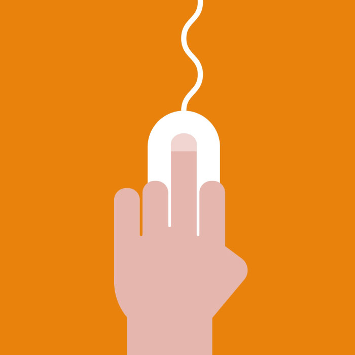 Usando ilustração vetorial de mouse