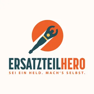 Logo showing wrench icon inside orange circle with Ersatzteil Hero text by Tim Weiffenbach