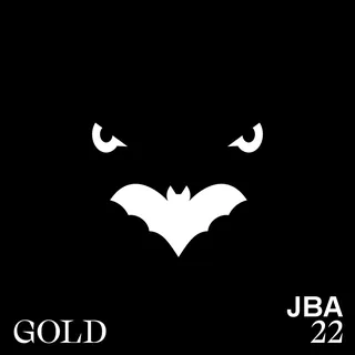 White bat silhouette with sharp eyes on black background by Tim Weiffenbach