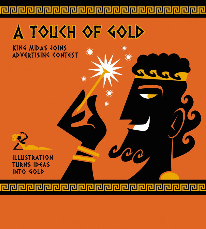 Vector illustration of touch of gold