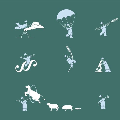 Vector icons of circus man 