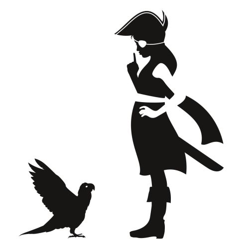 Girl and crow vector illustration 