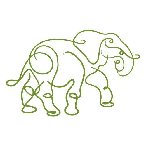 Line illustration of elephant