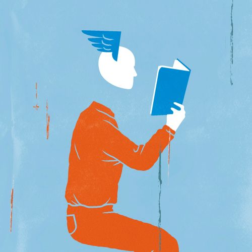 People illustration of reading book