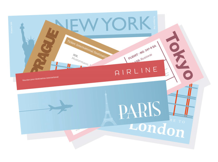 Vector illustration of airlines tickets 