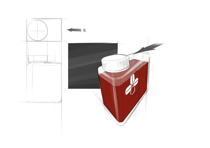 3D rendering of a red beverage carton with white cap by Timo Müller