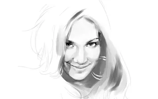 Black and white digital portrait of a smiling woman by Timo Müller