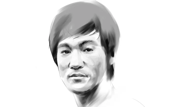 Black and white portrait sketch of a young man by Timo Müller