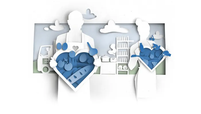Paper art depicting supply chain process by Timo Müller