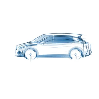 Side profile sketch of a concept car by Timo Müller