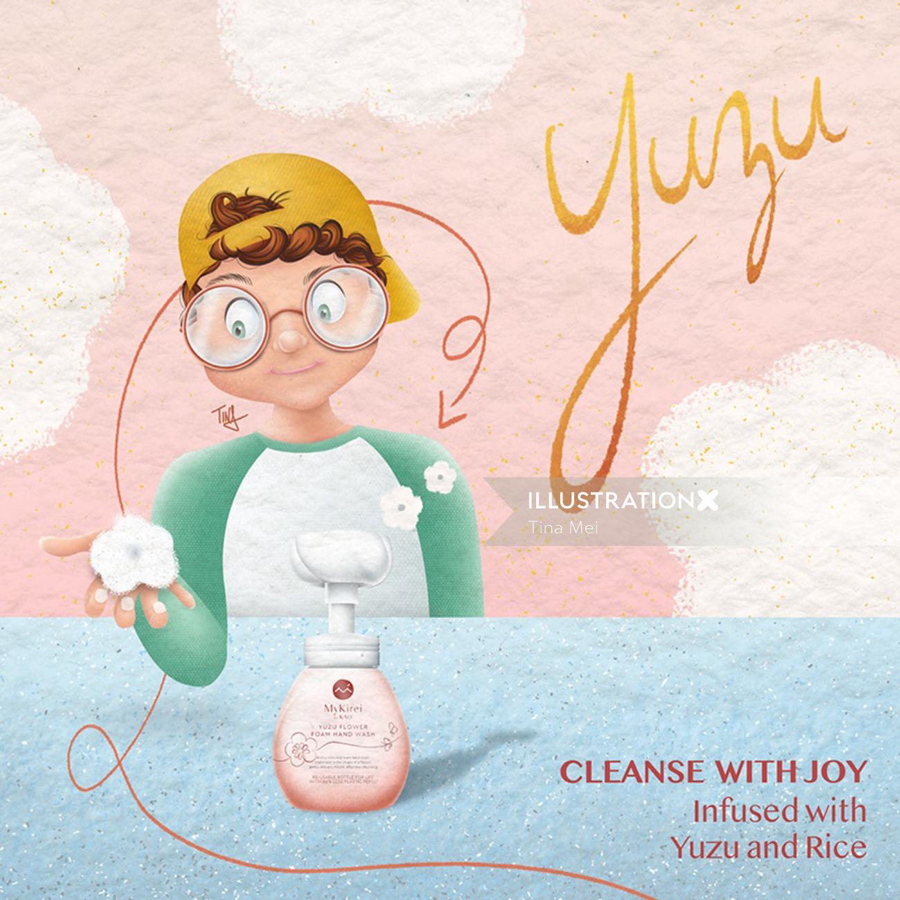 Publicidade de Yuzu Flower Foam Hand Wash