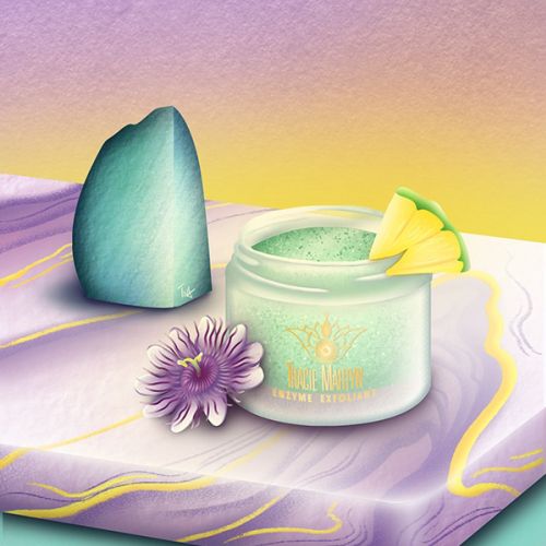 Tracie Martyn enzyme exfoliant beauty product illustration